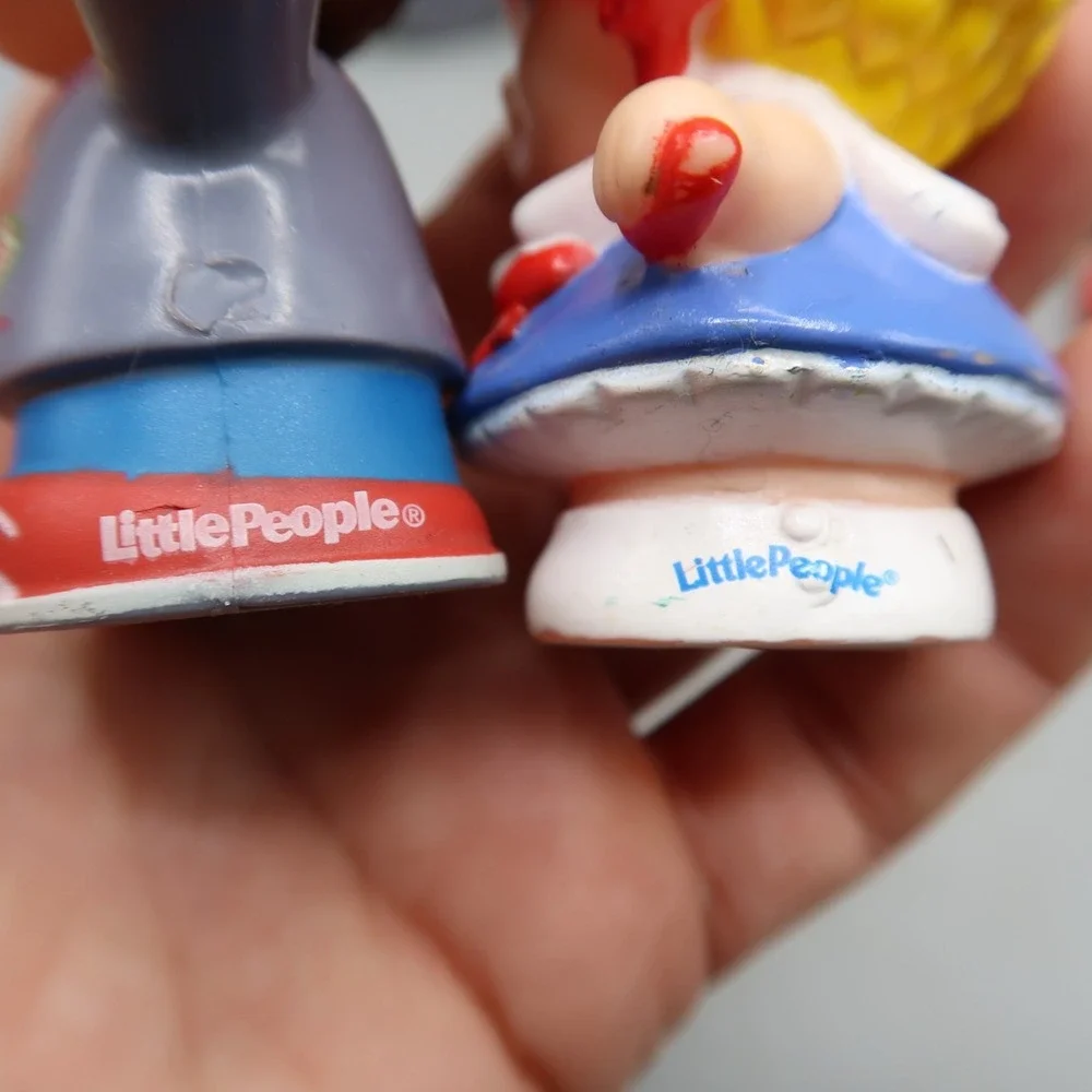 Set Of 4 Fisher Price Little People & Vehicles Fire Truck Pizza Delivery Truck
